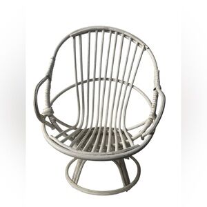 Rattan White Rattan Doll Chair Swivel